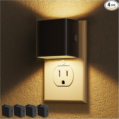 DORESshop LED Night Lights Plug into Wall [4 Pack], Plug in Nightlight, 3 Level Brightness Adjustable Night Light, Dusk to Dawn Sensor, Nightlights for Adults, Bedroom, Bathroom, Hallway, 3000K