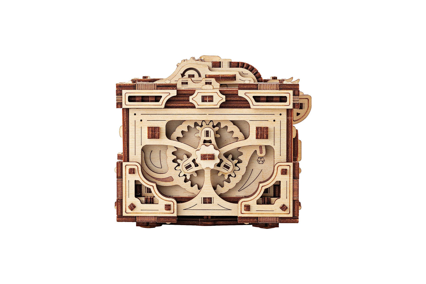 Wood Trick Enigma Chest Lock Puzzle Box Wooden 3D Puzzles for Adults to Build - Engineering DIY Project Mechanical Model Kits for Adults Wooden Models