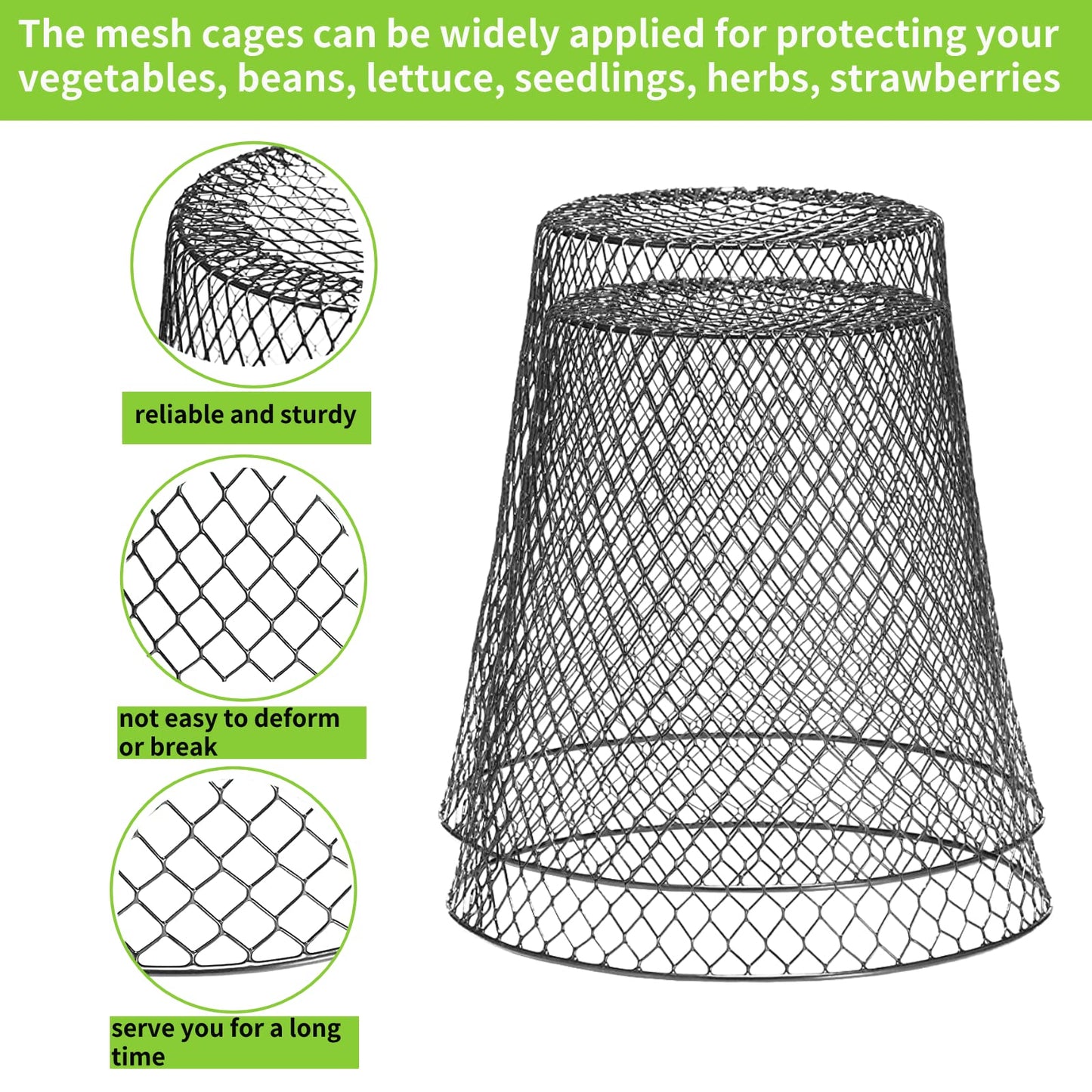 24 Pcs Chicken Wire Cloche Plant Protector Cover Plant Protector from Animals Metal Garden Protections for Plants, Shrubs and Vegetables with 48 Ground Stakes (24)