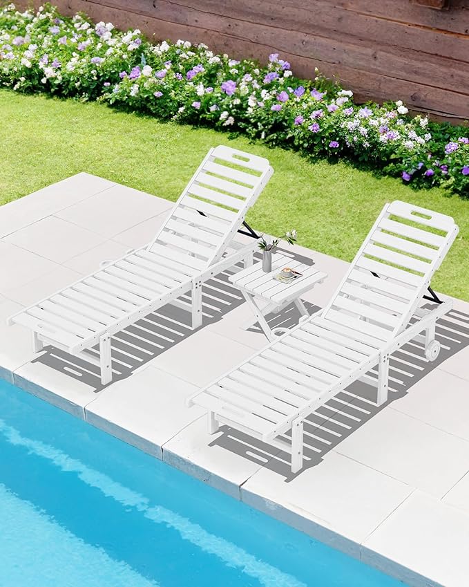 SERWALL Folding Outdoor Side Table Set of 2, Portable Adirondack Side Table