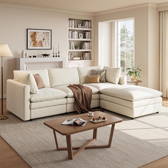 97" Cloud Couches for Living Room, 29.1" Deep Seat Modular Sectional Sofa