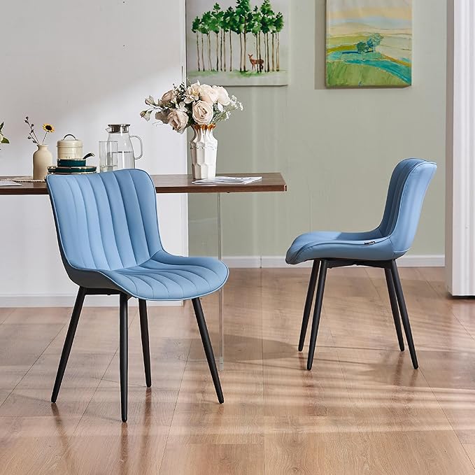YOUNUOKE Mid-Century Modern Dining Chairs Set of 2, Armless Accent Chair