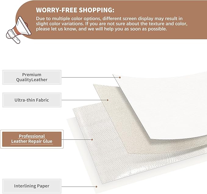 ONine Leather Repair Patch, Self-Adhesive Couch Patch