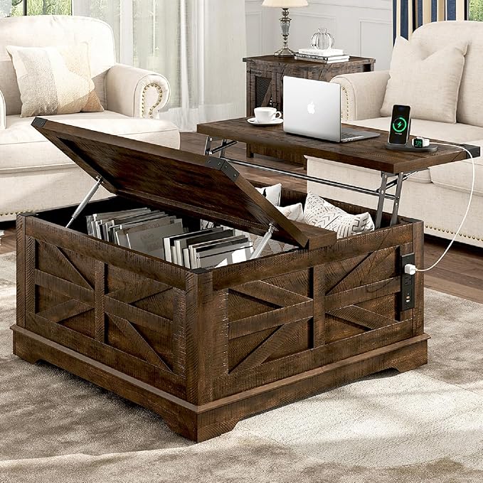Hlivelood 36" Farmhouse Movable Lift Top Coffee Table