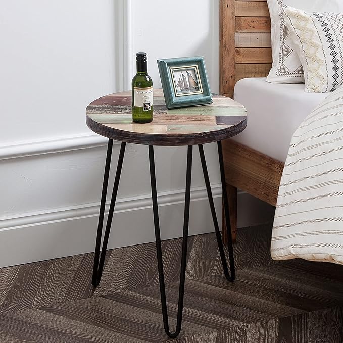 Greenage Reclaimed Wood End Table Bedroom