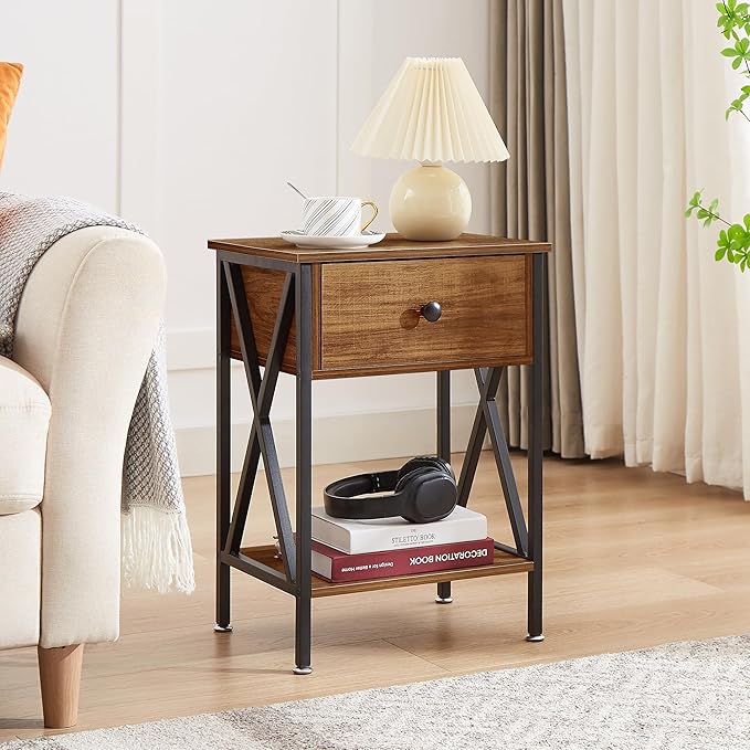 VECELO Nightstands Set of 2, Modern Bedside End Tables, Night Stands