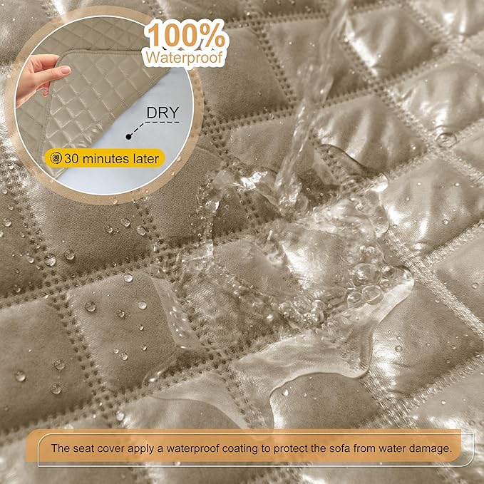 HDCAXKJ 100% Waterproof Reclining Sectional Couch Covers L Shape Recliner Sofa