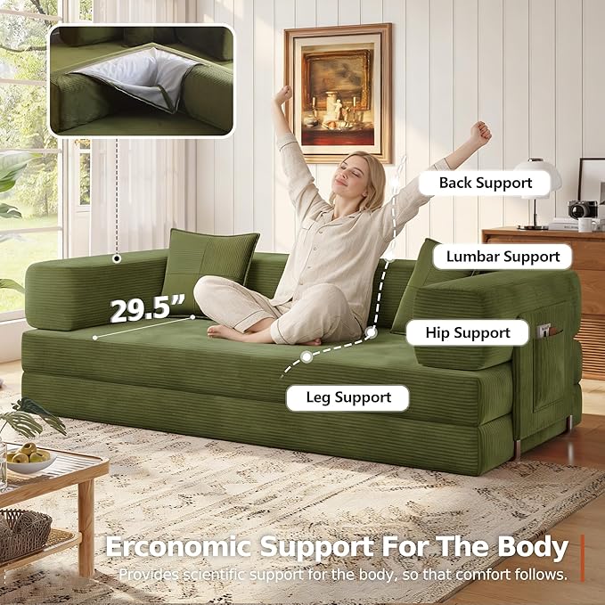 MoonSpeak 78.8''Sleeper Couch Bed