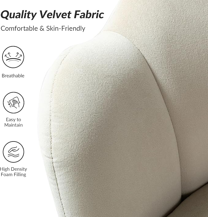 HULALA HOME Modern Velvet Accent Chairs Set of 2