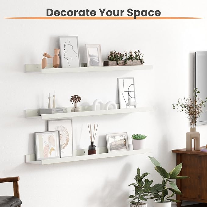 upsimples Floating Shelves for Wall, 35.5 Inch Shelves for Decor Storage Set of