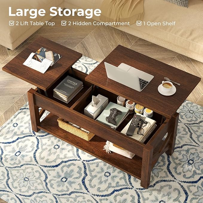 Rolanstar Coffee Table, 47.2" Lift Top