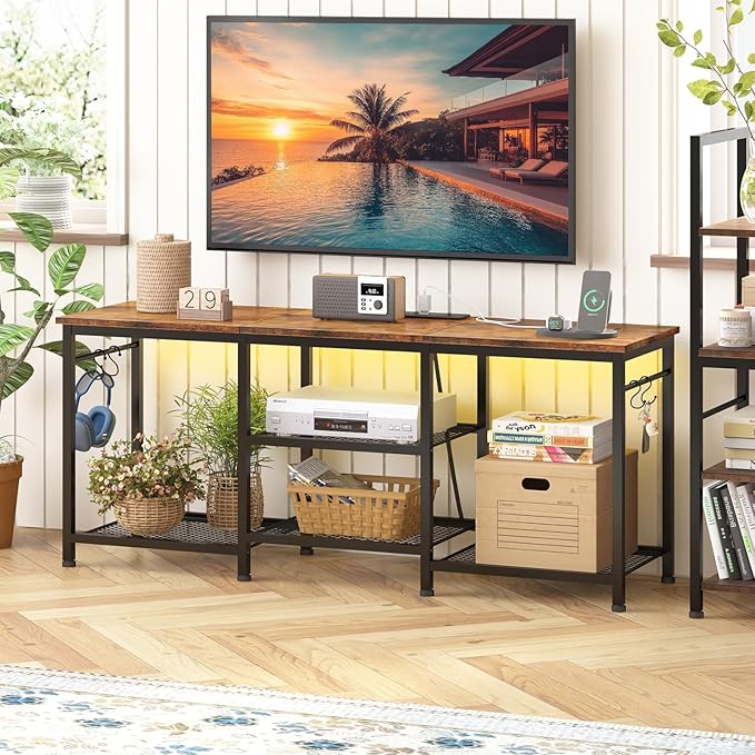 YGEOMER TV Stand for Up to 55 Inch Tvs, Entertainment Center