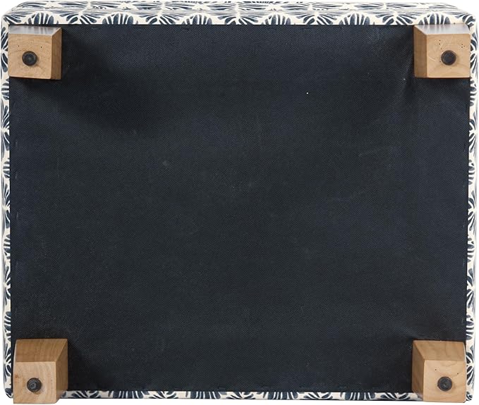 HomePop Home Decor |Upholstered Modern Rectangular Storage Ottoman | Hinged Lid