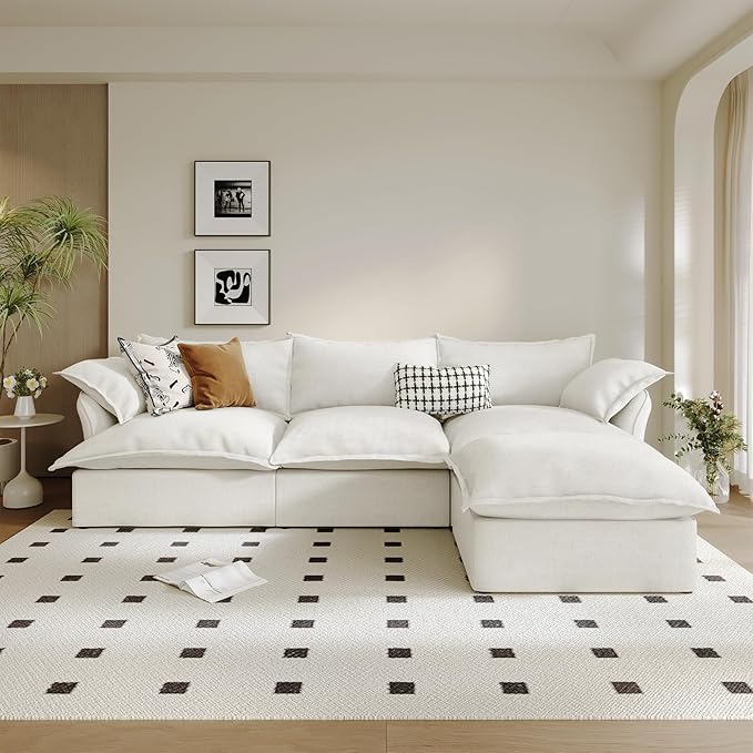 Cloud Sectional Sofa, 114.2" Large L Shape Convertible Modular Couches