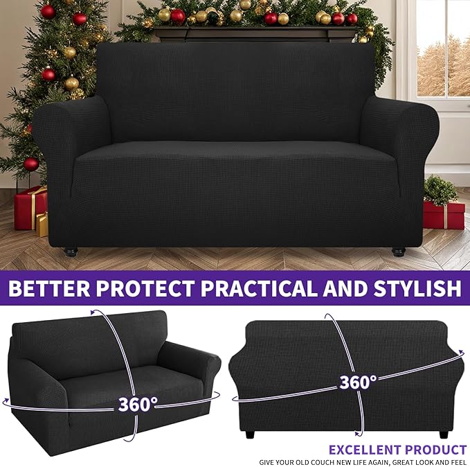 ZNSAYOTX Super Stretch Couch Cover Love Seat Sofa Covers