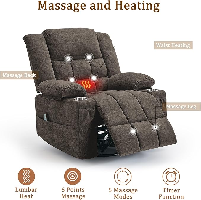 Korser 360° Swivel Rocker Recliner