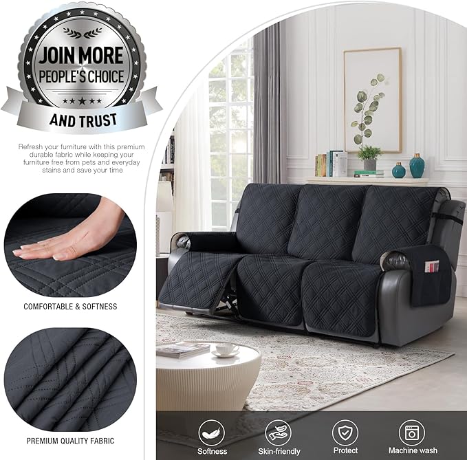 TAOCOCO 100% Waterproof Recliner Sofa Cover Non Slip Couch Cover