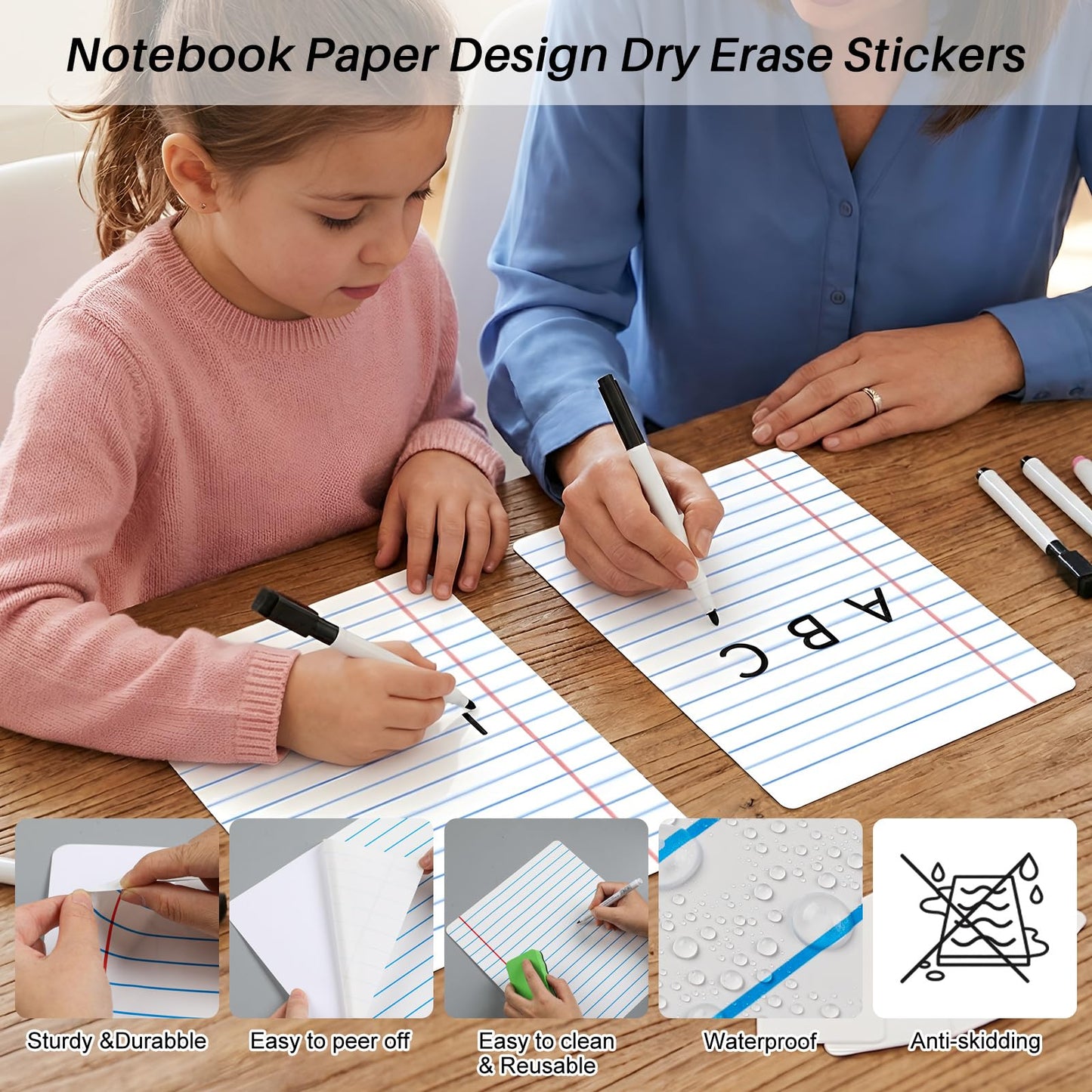 Lincia 12 Pcs Large 12'' Dry Erase Dots for Classroom Table Removable Dry Erase Circles Table Dots for Wall Decals, Whiteboards, Desks, Wall Decals Student, Teacher School Supplies
