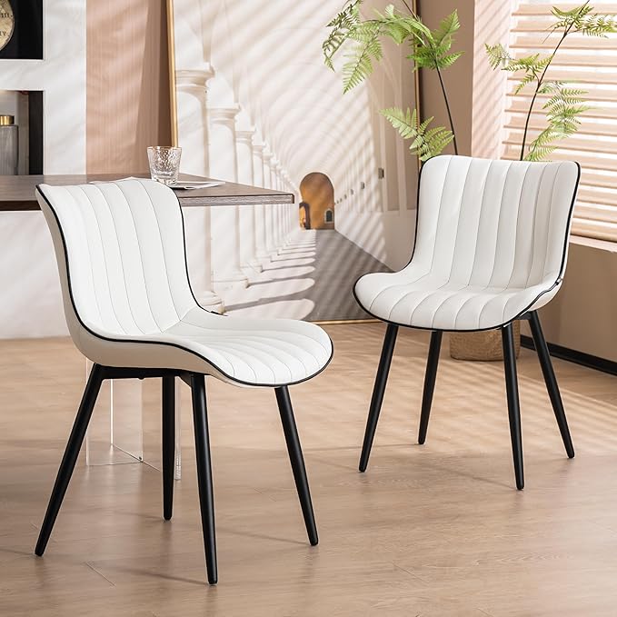 YOUNUOKE Mid-Century Modern Dining Chairs Set of 2, Armless Accent Chair