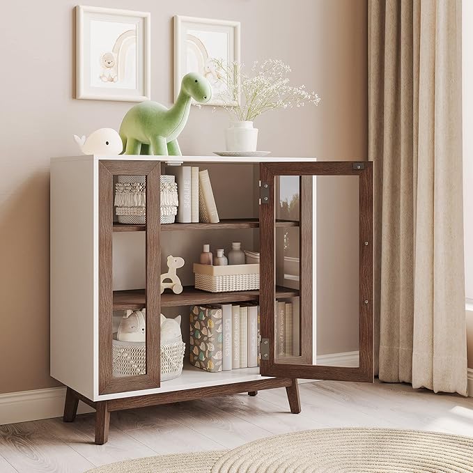BELLEZE Set of 2 Sideboard 31 Inch Buffet Cabinet