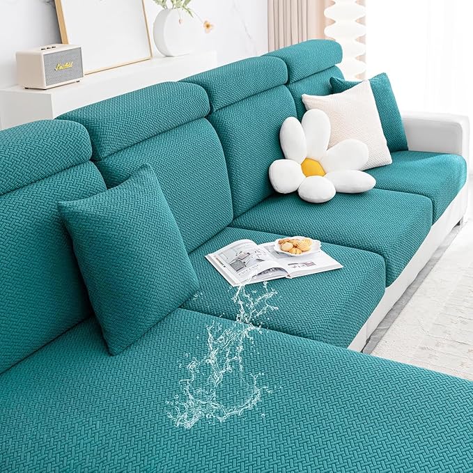 Smiry Waterproof Couch Cushion Covers, Stretch Jacquard Sectional Couch Covers