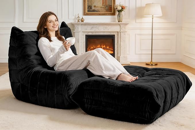 Bean Bag Pouf Ottoman, Foot Stool, Foot Rest