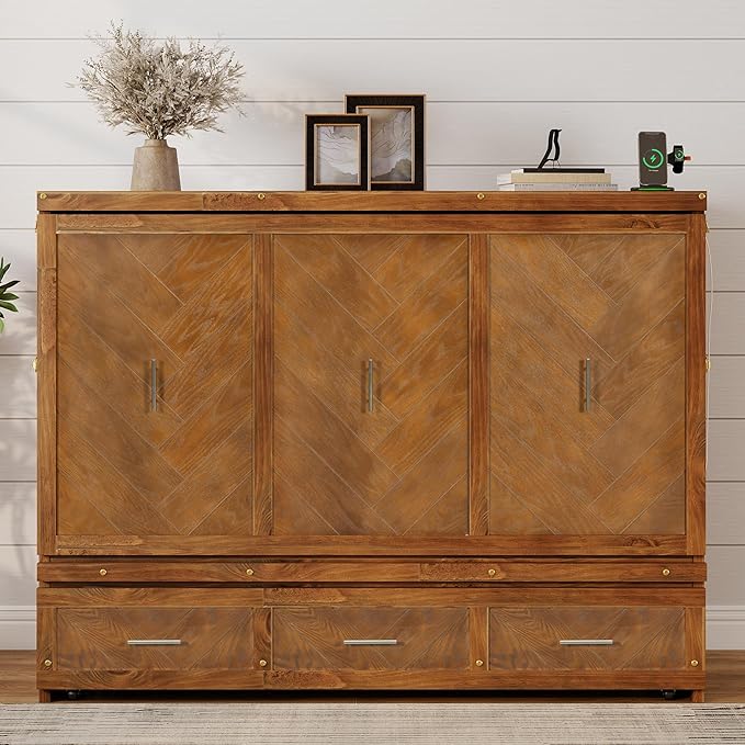 KEIKI Queen Murphy Bed Cabinet