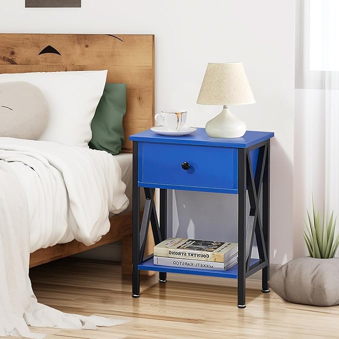 VECELO Nightstands Set of 2, Modern Bedside End Tables, Night Stands