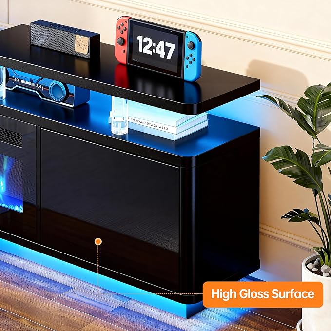 MXV 70" Fireplace TV Stand for TVs up to 80", Entertainment Center