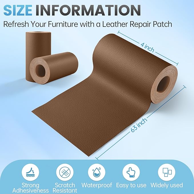 Leather Repair Patch Tape Kit, Vinyl Leather Repair Kit