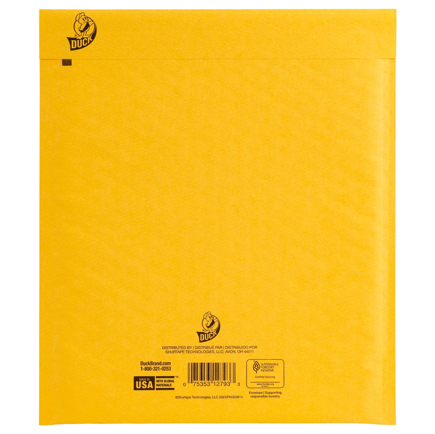 Duck Brand #2 Kraft Bubble Mailer, Manila, 8.5 inch x 11 inch, 25 Pack