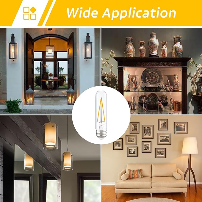 Dimmable E26 T30 T10 LED Bulb Long Tube Light Bulb 4W, Type T Tubular Light