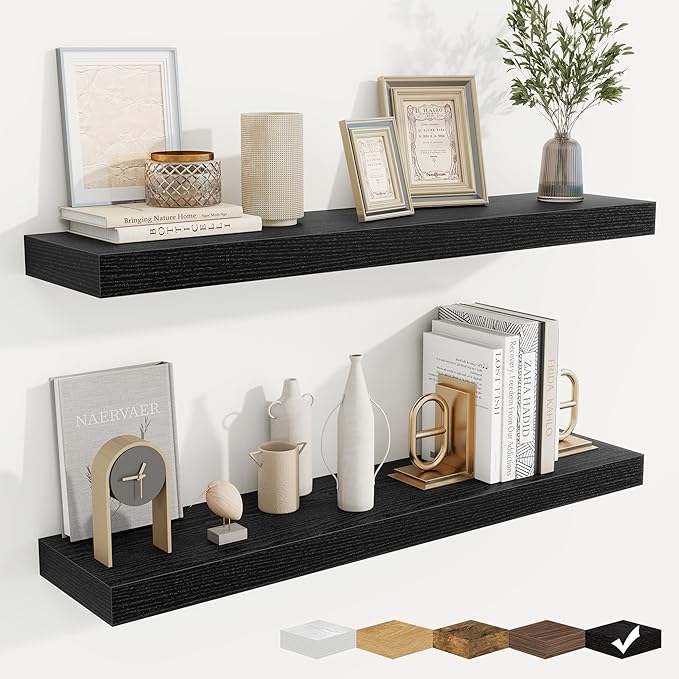 fuqing Floating Shelves for Wall, Wall Mounted Wood Floating Shelf