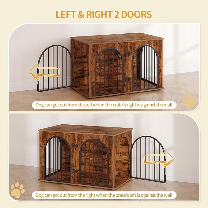 Hzuaneri 39.4" Wooden Dog Crate Furniture, Indoor Dog Kennel Dogs Cage