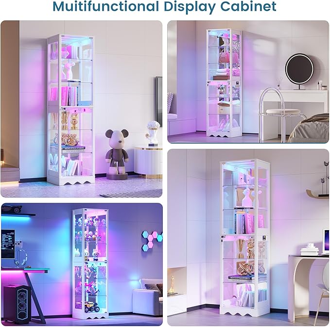 Dystler 2 Pack Glass Display Cabinet