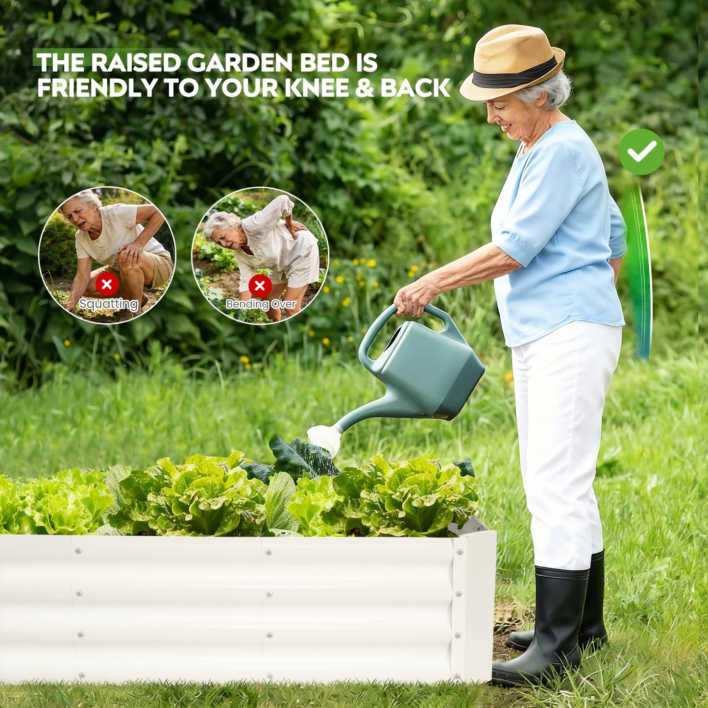 ZORMY 2 Pcs 4x2x1ft Galvanized Raised Garden Bed Outdoor, Metal Planter Boxes with Easy Assembly, Planter Raised Beds for Gardening, Flower, Plants, Vegetable, Herb - White
