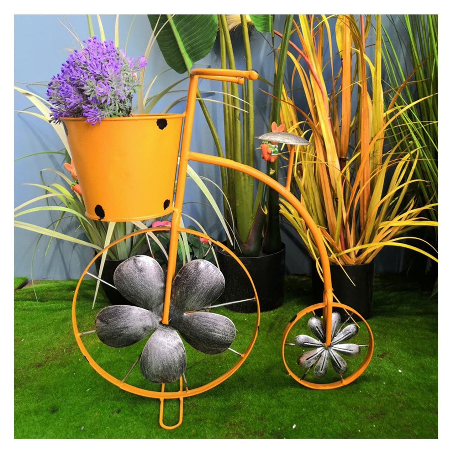 Metal Plant Stand,Flower Pot Cart Holder,Flower Display Shelf - Ideal for Home, Garden, Patio - Great Gift for Plant Lovers, Housewarming, Mother’s Day (A)
