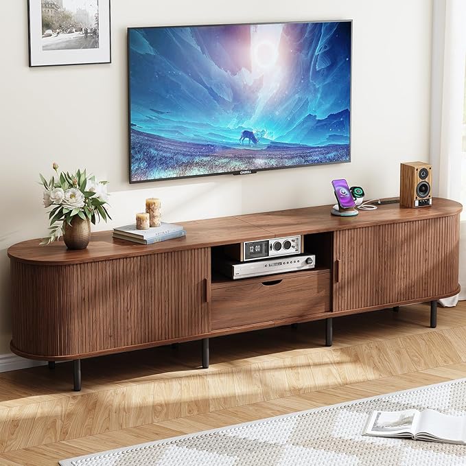 ONBRILL 86.6" TV Stand with Power Outlet