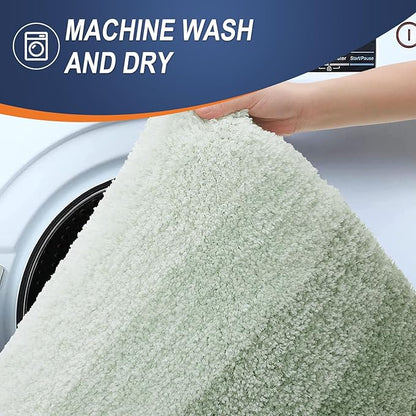 OLANLY Large Bathroom Rugs Mat 54x24, Extra Soft Absorbent Microfiber Bath Rugs, Rubber Backing, Quick Dry, Washable Bath Mats for Bathroom Floor, Tub and Shower, Home Decor Accessories, Sage Green
