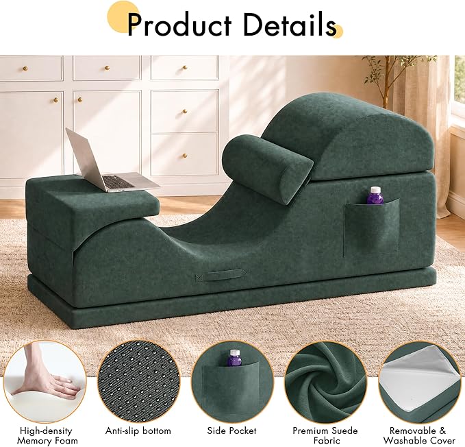 Convertible Yoga Chair for Adults, Ergonomic Foam Lounge