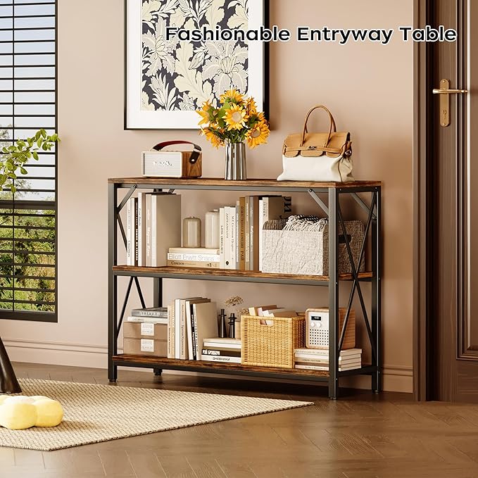 Homeiju Entry Table 40" Width, 3-Tier Entryway Table