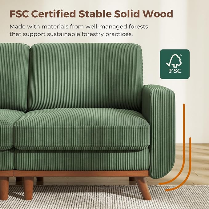 Vesgantti 97" Modular Sectional Sofa Green, U-Shaped Couch