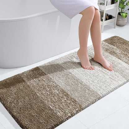 OLANLY Large Bathroom Rugs Mat 54x24, Extra Soft Absorbent Microfiber Bath Rugs, Rubber Backing, Quick Dry, Machine Washable Bath Mat for Bathroom Floor, Tub and Shower, Home Decor Accessories, Coffee