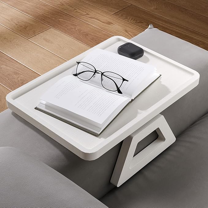 Couch Arm Tray, Bamboo Folding Sofa Tray, Sofa Armrest Trays Clip-On Couch Desk