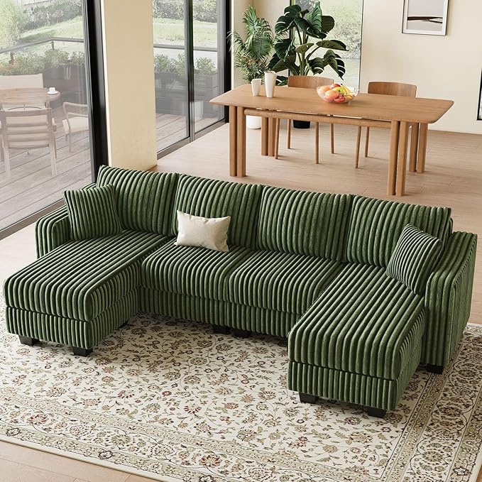 Belffin U Shaped Couch with Reversible Chaises Sectional Couches