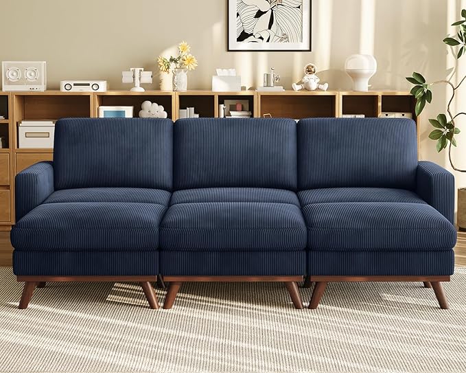 Vesgantti 97" Modular Sectional Sofa Drak Blue, Sectional Couch