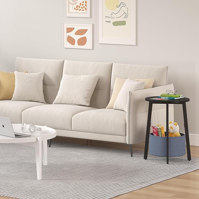 sthmec Small Round Side End Table Set of 2