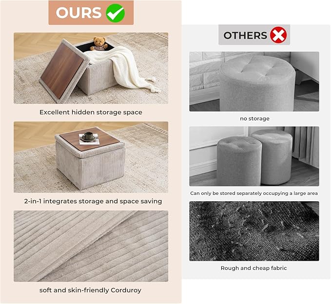 Cube Storage Ottoman, Ottoman Footstool