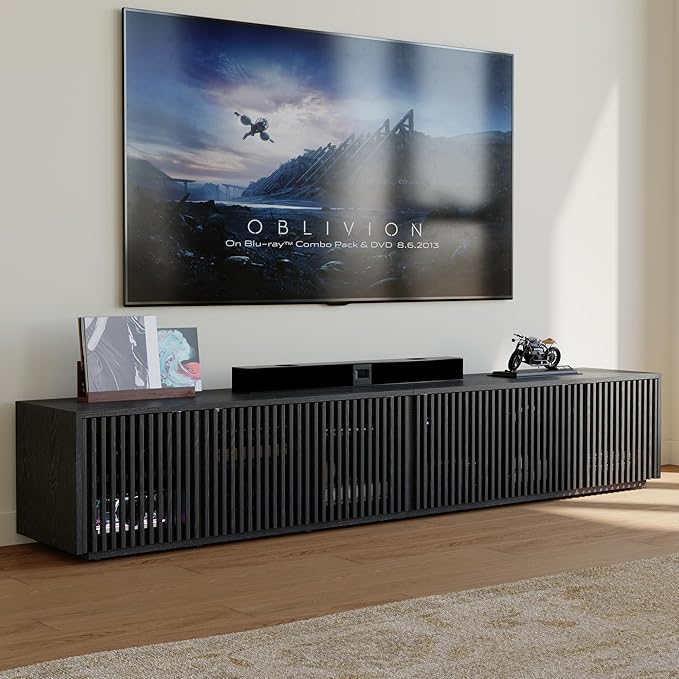 POVISON Full Assembled Mid Century Modern TV Stand, Entertainment Center