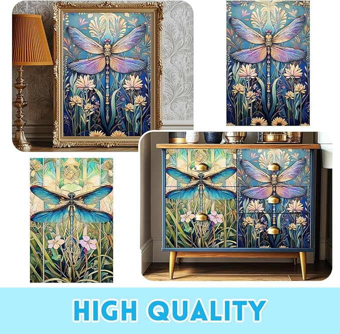 6 Sheets Dragonflies Rub on Transfers